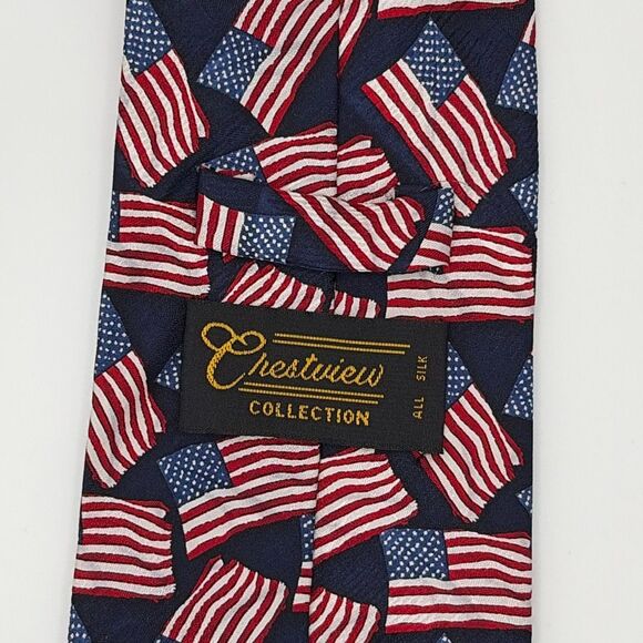 Crestview Collection American Flag Silk Neck Tie - Picture 2 of 3